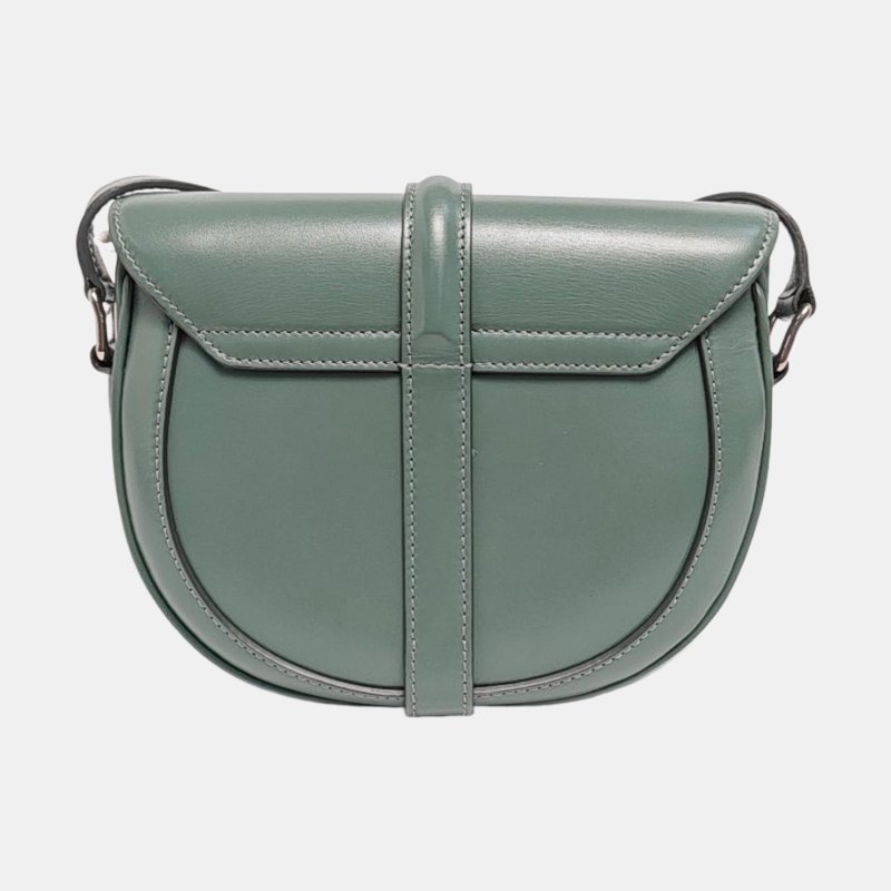 CELINE 16 小號綠色牛皮單肩包 銀色五金 9.8新-4