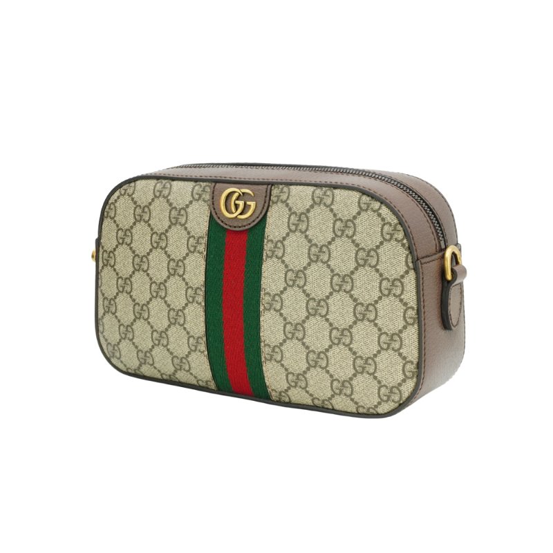 Gucci GG Supreme 帆布斜背相機包(752591-烏木)-1