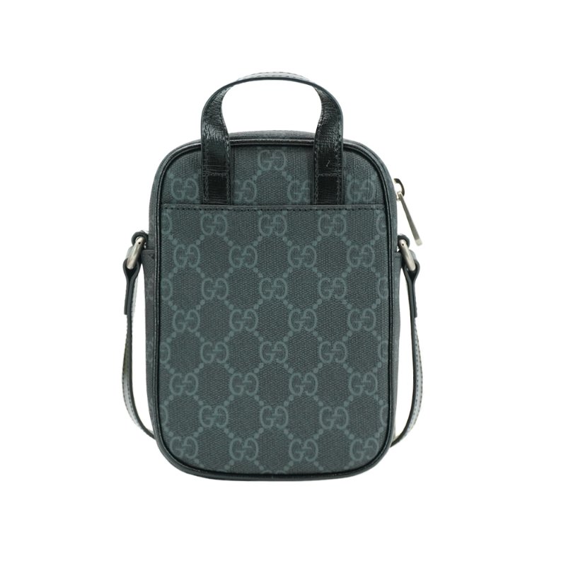 Gucci Interlocking G 標誌迷你拉鍊二用包(672952-黑)-2