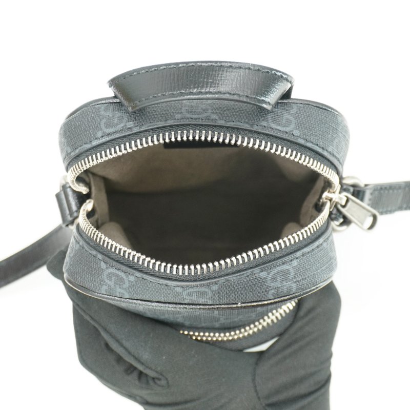 Gucci Interlocking G 標誌迷你拉鍊二用包(672952-黑)-4