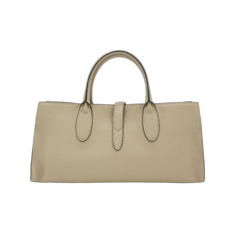 Gucci 展示品 Hook Closure 粒面皮革中號二用肩背包(795282-米)-2