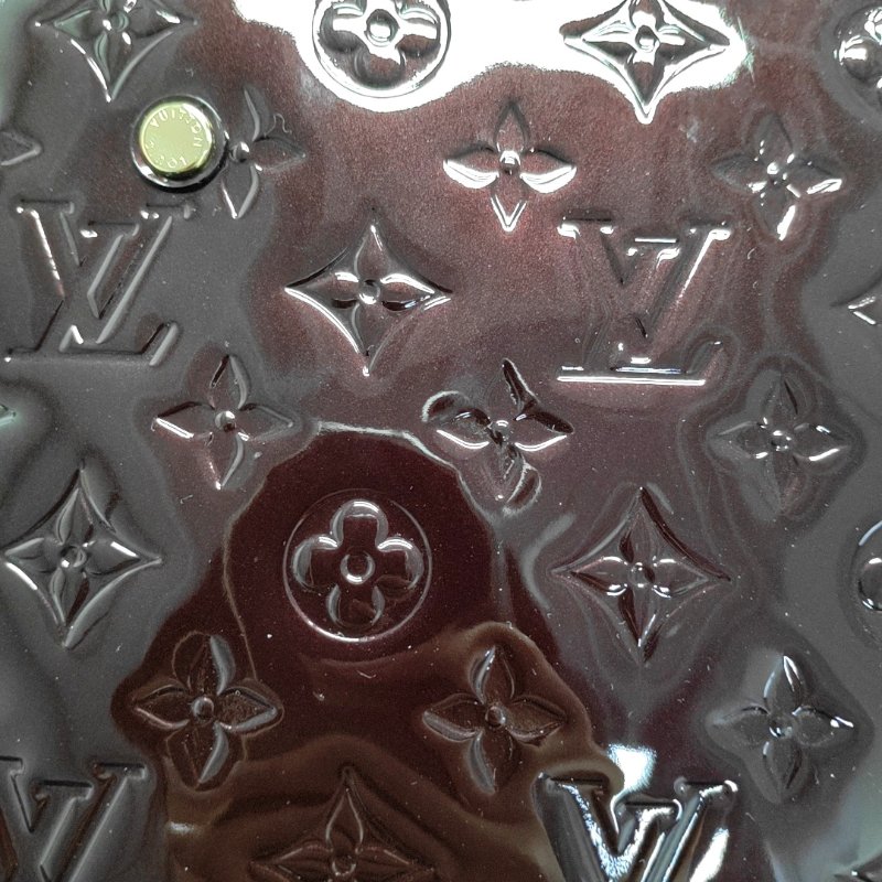 LOUIS VUITTON MONTAIGNE中號酒紅色漆皮壓紋蒙田包單肩包 金色五金 可拆卸肩帶 配件齊全-8