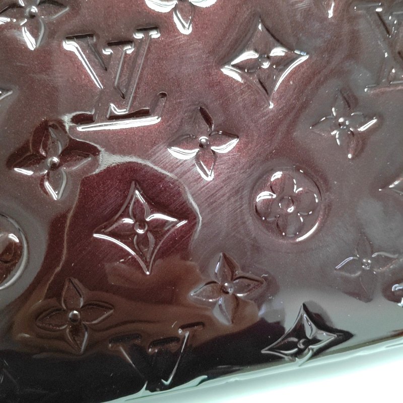 LOUIS VUITTON MONTAIGNE中號酒紅色漆皮壓紋蒙田包單肩包 金色五金 可拆卸肩帶 配件齊全-11