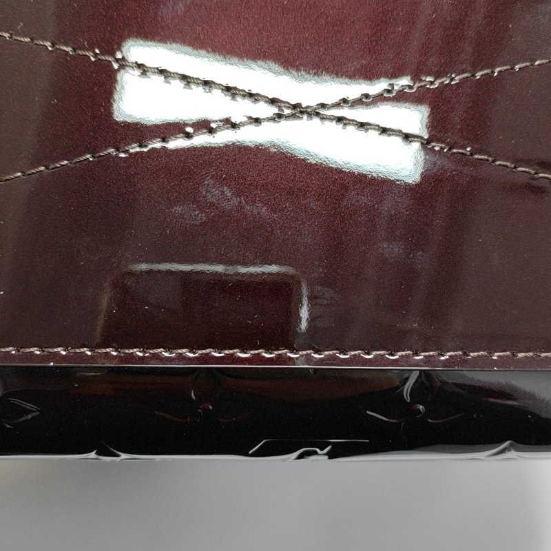 LOUIS VUITTON MONTAIGNE中號酒紅色漆皮壓紋蒙田包單肩包 金色五金 可拆卸肩帶 配件齊全-13