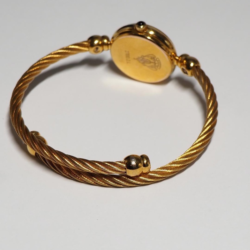 🌷Gucci *稀有Vintage*白母貝麻花手環金錶 ｜經典花紋✦fufu style 精品✦ 氣質款｜手錶.古董手錶-14