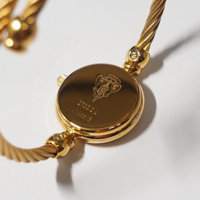 🌷Gucci *稀有Vintage*白母貝麻花手環金錶 ｜經典花紋✦fufu style 精品✦ 氣質款｜手錶.古董手錶-16