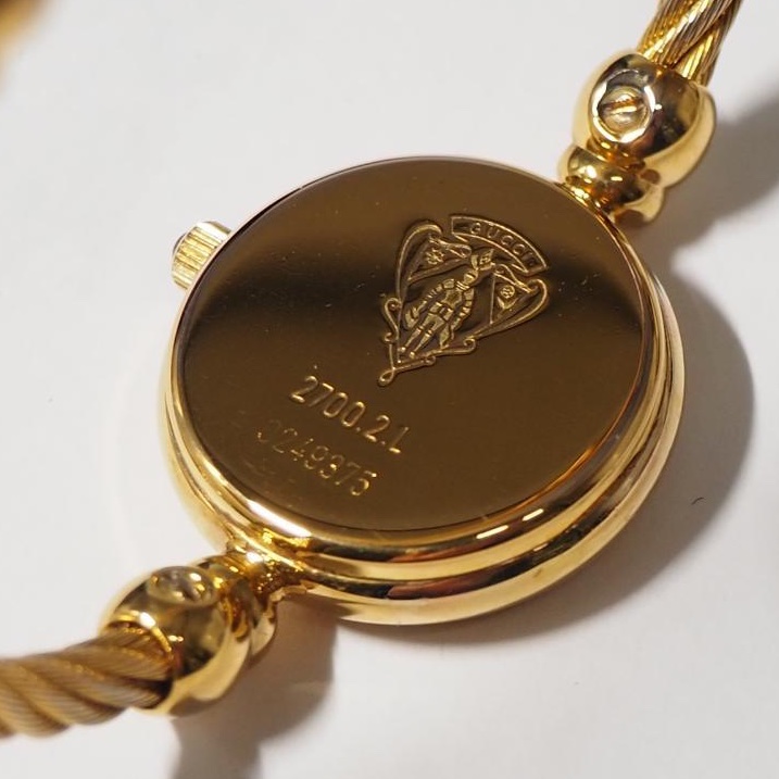 🌷Gucci *稀有Vintage*白母貝麻花手環金錶 ｜經典花紋✦fufu style 精品✦ 氣質款｜手錶.古董手錶-17