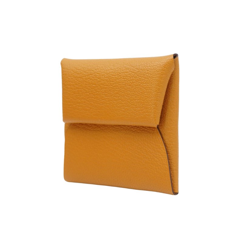 Hermes Bastia Chevre 山羊皮方型暗釦零錢包(駝色)-1
