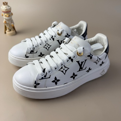 LV/路易威登 Time out黑白滿印厚底松糕鞋 35碼