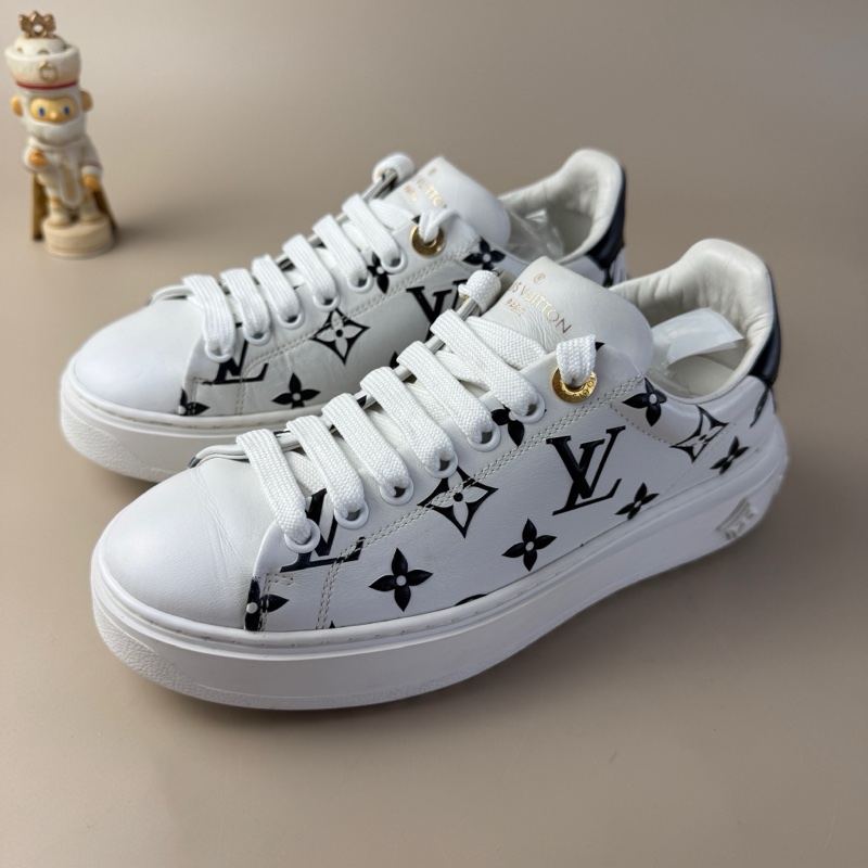 LV/路易威登 Time out黑白滿印厚底松糕鞋 35碼-0