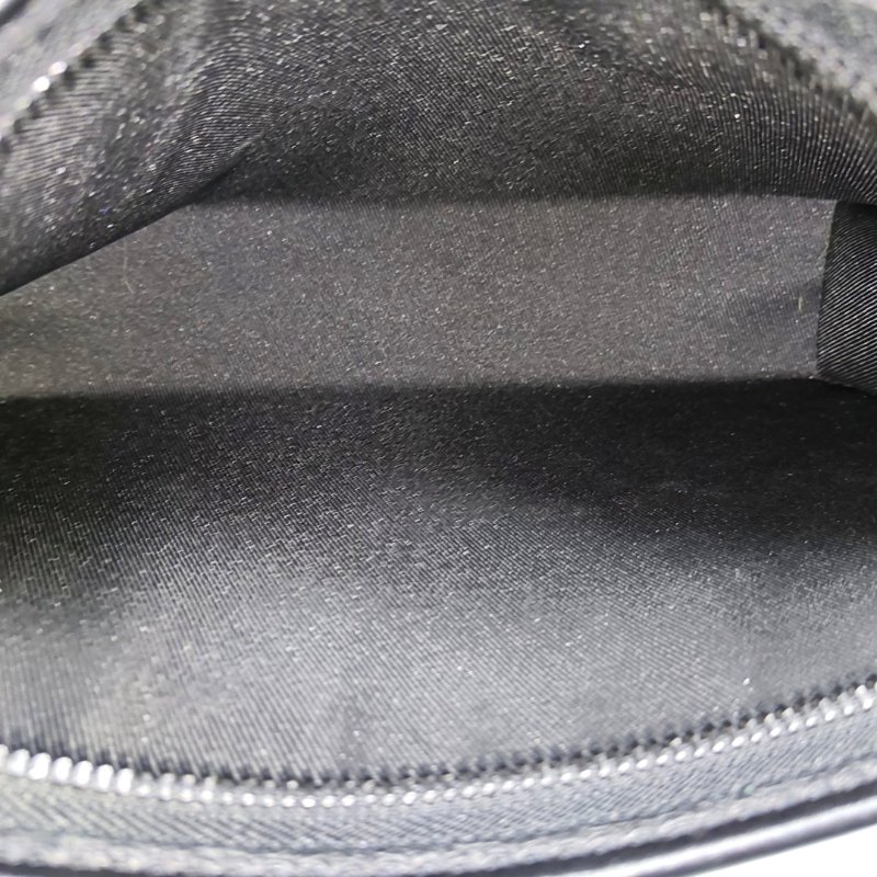 LOUIS VUITTONTRIANGLE黑色牛皮老花壓紋郵差包單肩包手提包斜挎包黑色五金子袋可拆卸肩帶配件齊全9.8新 晶片款-6