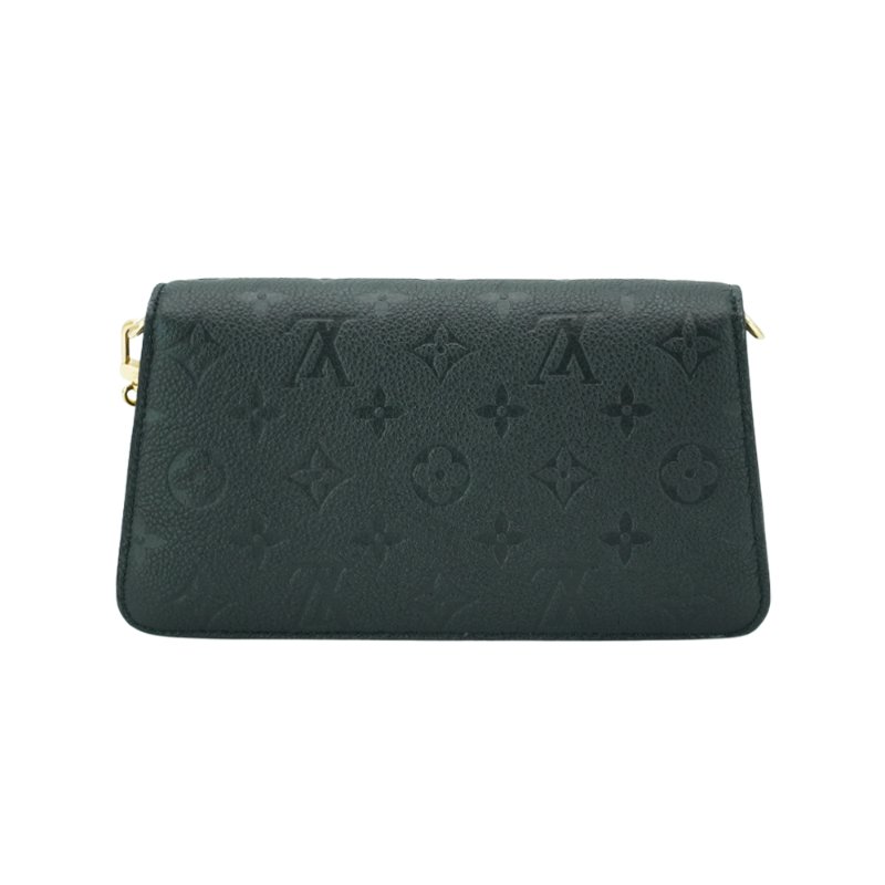 Louis Vuitton 展示品 粒面壓花牛皮釦式鏈帶斜背包(M82637-黑)-2