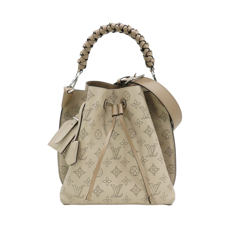 Louis Vuitton 展示品 Muria Mahina鏤空雕花小牛皮二用水桶包(M55799-灰)-0