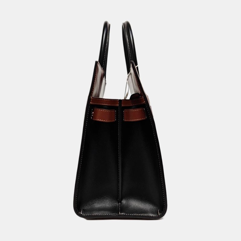 BURBERRY Title 小號黑色牛皮鉚釘單肩包金色五金 可拆卸肩帶 9.8新-3