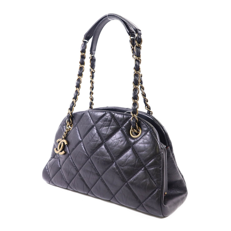 CHANEL 牛皮皮革Chain Shoulder金扣鏈帶肩背袋-2