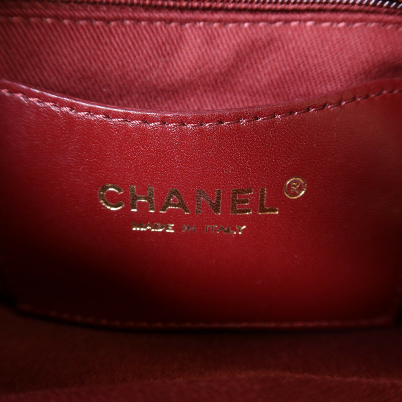 CHANEL 牛皮皮革Chain Shoulder金扣鏈帶肩背袋-6