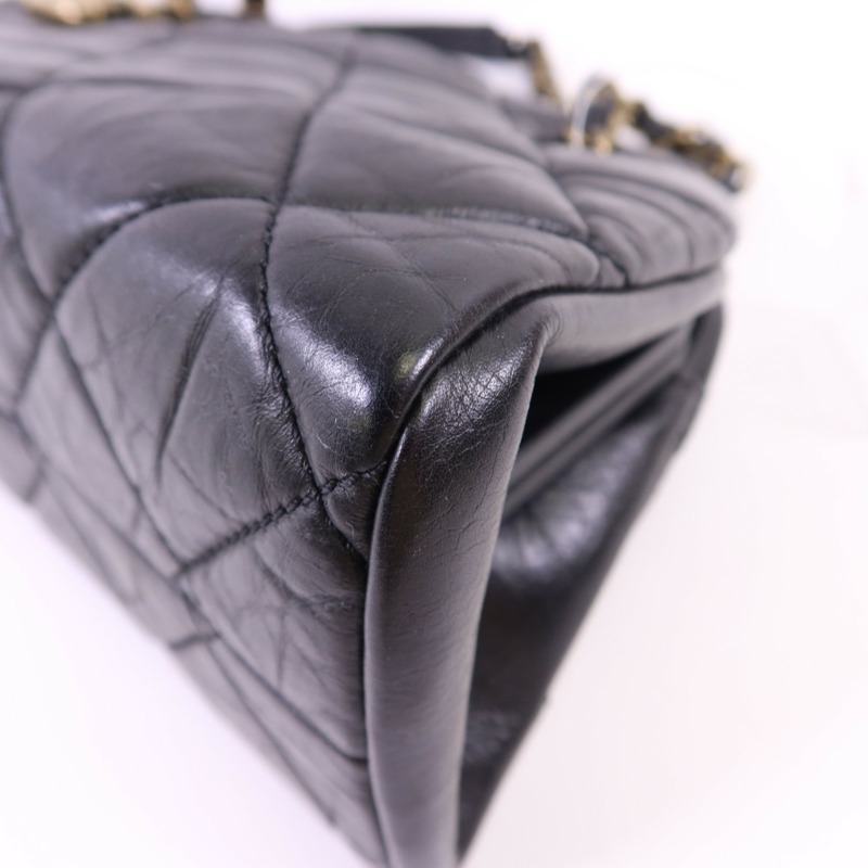 CHANEL 牛皮皮革Chain Shoulder金扣鏈帶肩背袋-10