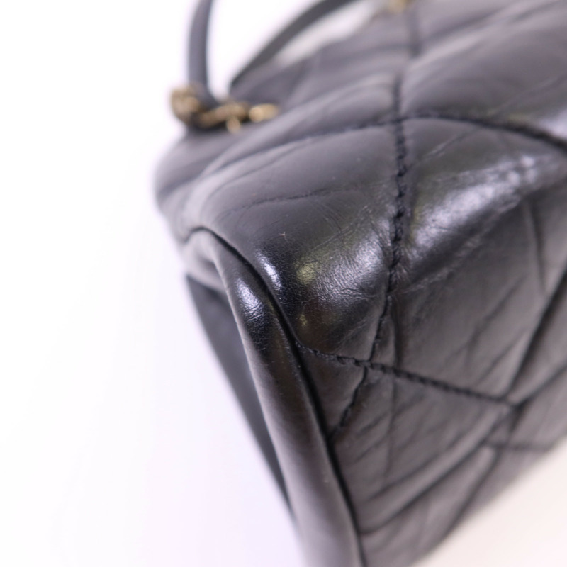 CHANEL 牛皮皮革Chain Shoulder金扣鏈帶肩背袋-13