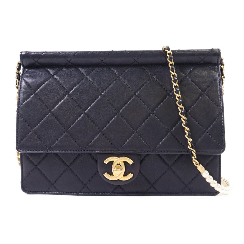 CHANEL 牛皮皮革Shoulder Bag金扣鏈帶肩背袋-0