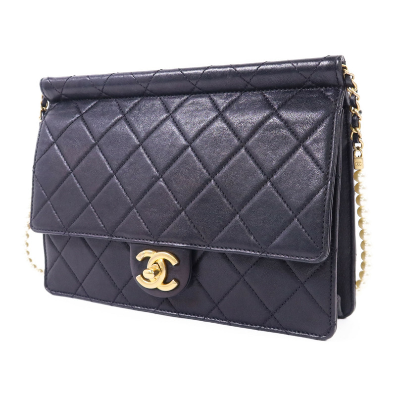 CHANEL 牛皮皮革Shoulder Bag金扣鏈帶肩背袋-2