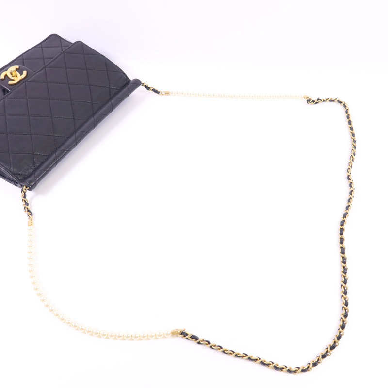CHANEL 牛皮皮革Shoulder Bag金扣鏈帶肩背袋-4