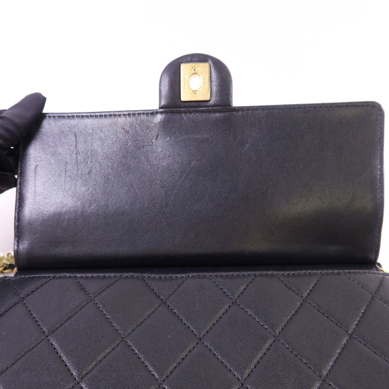 CHANEL 牛皮皮革Shoulder Bag金扣鏈帶肩背袋-9