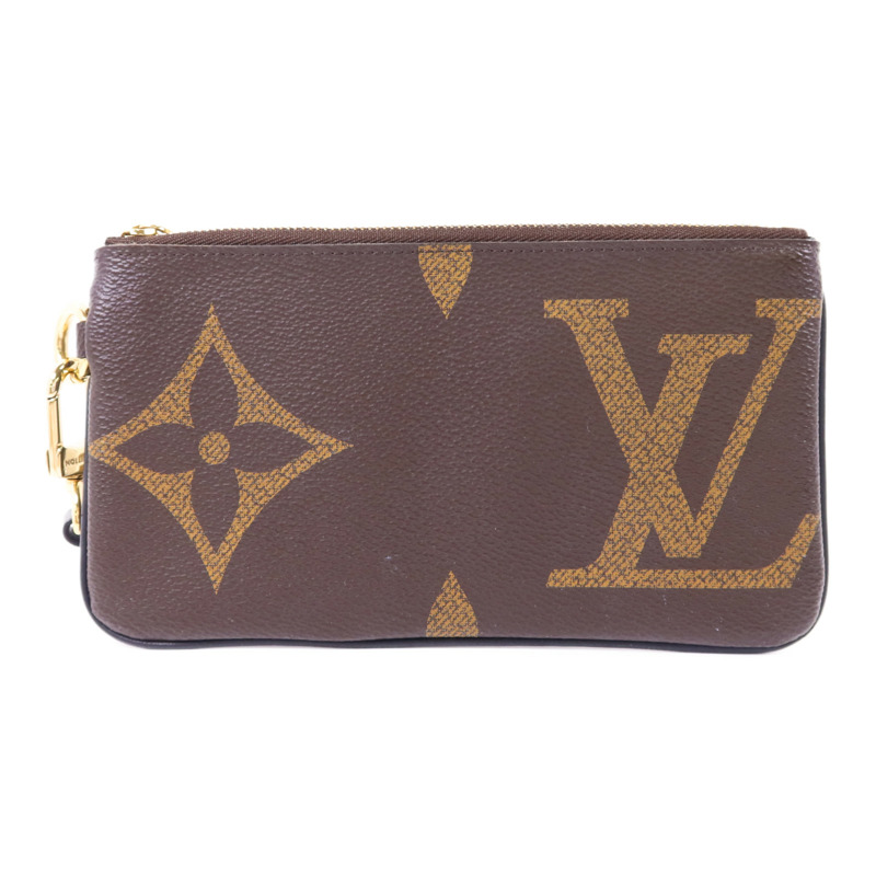 LOUIS VUITTON Monogram Reverse Pochette Trio金扣手拿包-1