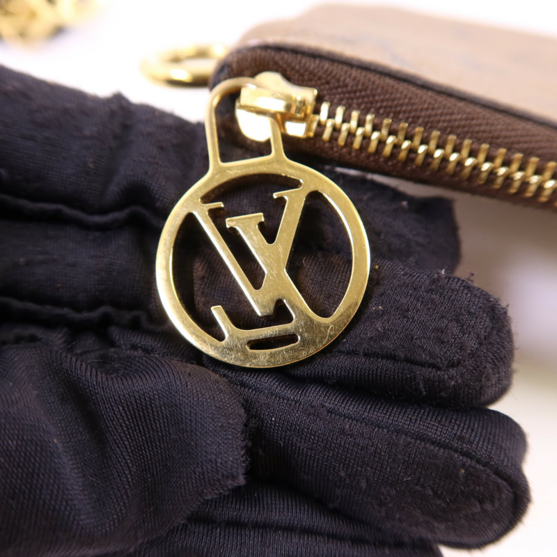 LOUIS VUITTON Monogram Reverse Pochette Trio金扣手拿包-11