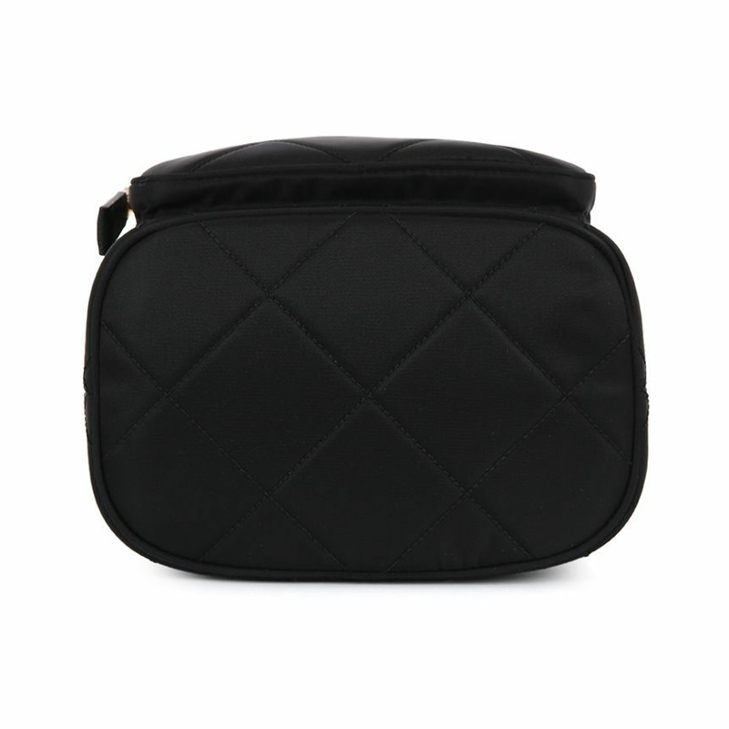 PRADA Duet 尼龍鏈條黑色水桶包 1BH038 2AOS F0002-5