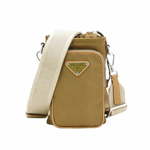 Prada Re-Nylon 再生尼龍三角牌手機包(2ZH155-棕)