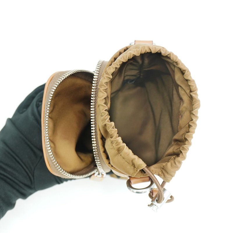 Prada Re-Nylon 再生尼龍三角牌手機包(2ZH155-棕)-4