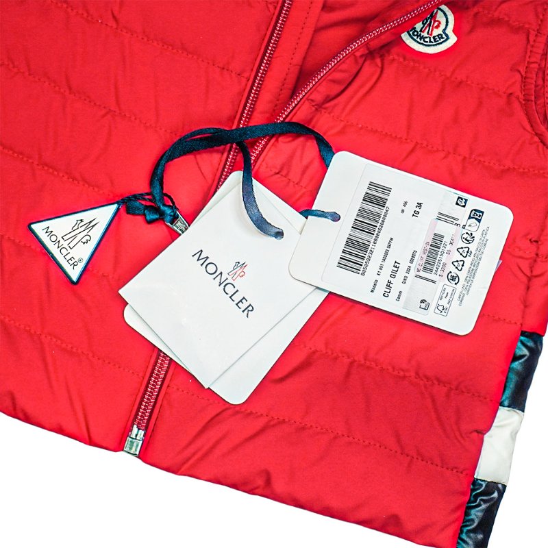 Moncler Cliff 兒童立領羽絨拉鍊背心#3A(紅)-4