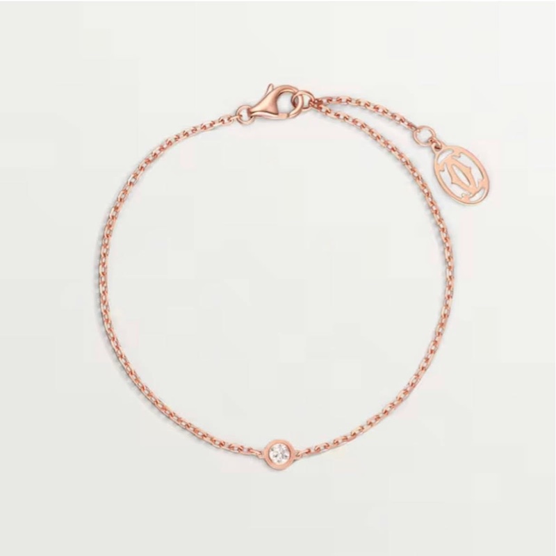 Cartier 卡地亞 D’amour 玫瑰金單鑽手鍊/迷你款/99新美品-1