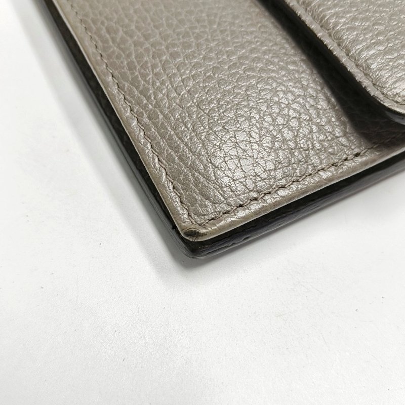 GUCCI Interlocking G灰色牛皮斜挎包提包單肩包 金色五金 可拆卸肩帶-10