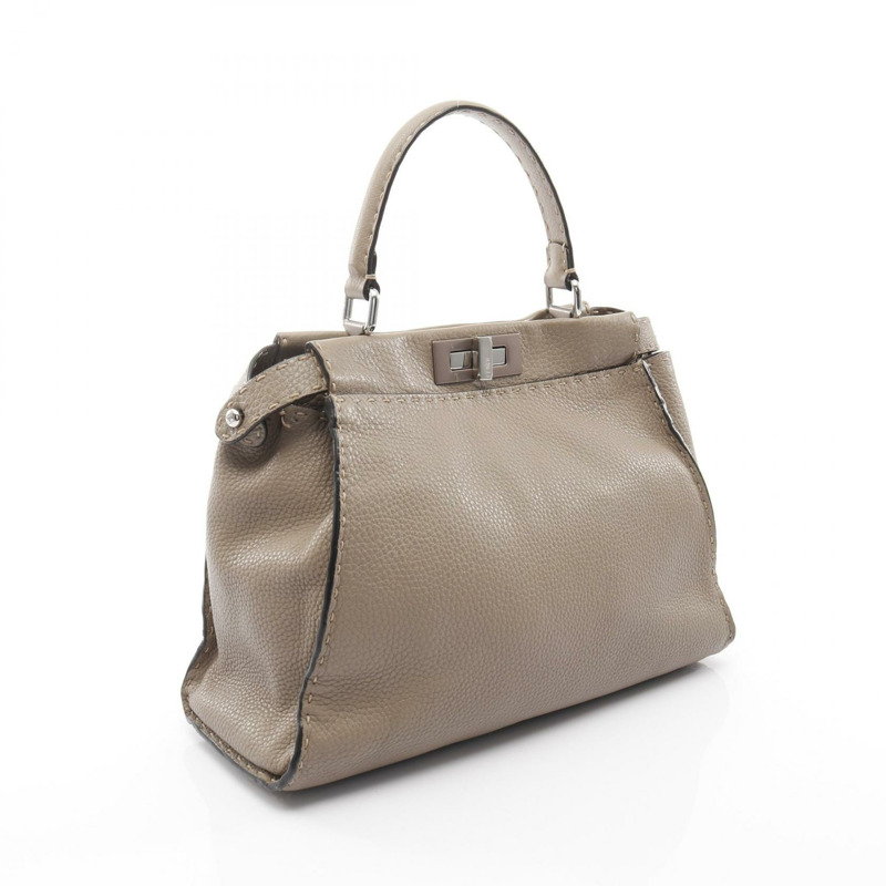 FENDI Peekaboo Regular Selleria 斜背包 8BN290 皮革 米色 二手-1