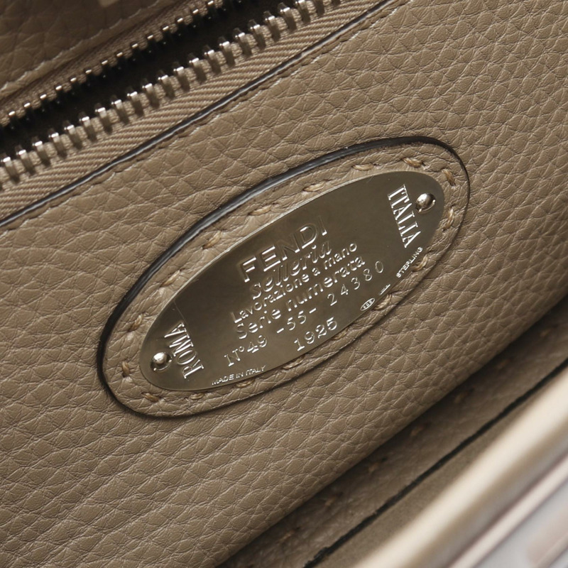 FENDI Peekaboo Regular Selleria 斜背包 8BN290 皮革 米色 二手-3