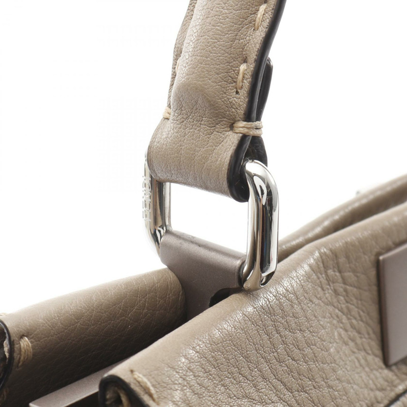 FENDI Peekaboo Regular Selleria 斜背包 8BN290 皮革 米色 二手-6