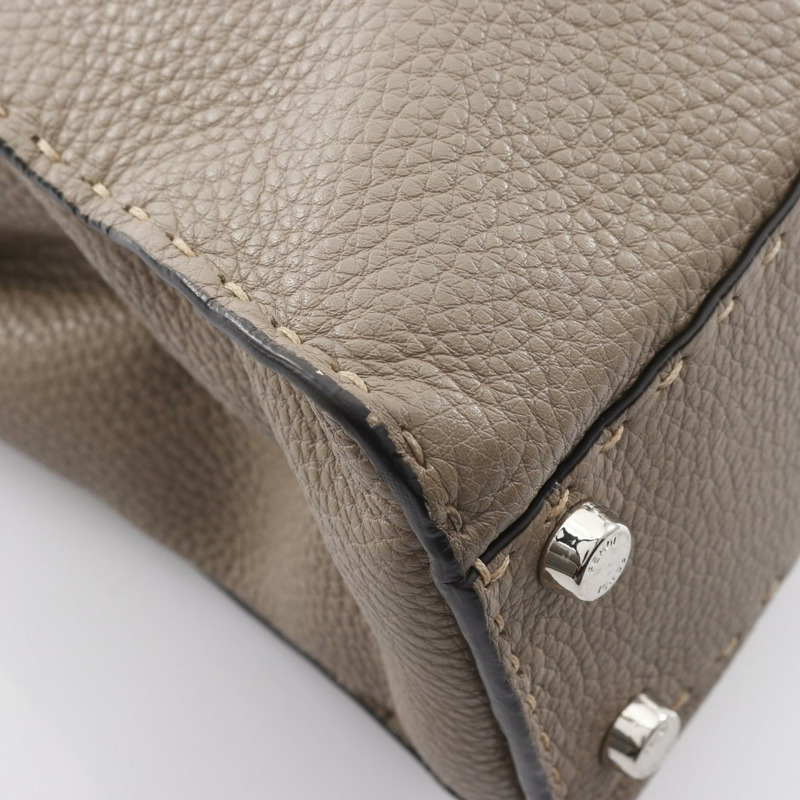 FENDI Peekaboo Regular Selleria 斜背包 8BN290 皮革 米色 二手-7