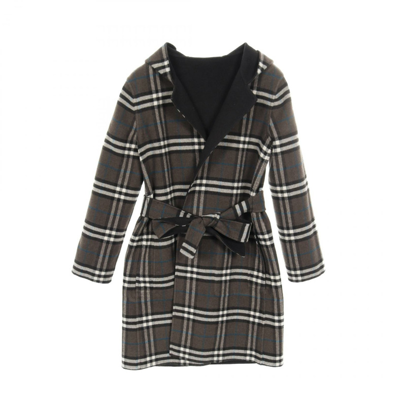 BURBERRY 中長其他款式大衣 80938321 羊毛 黑色 棕色 二手 女款-2