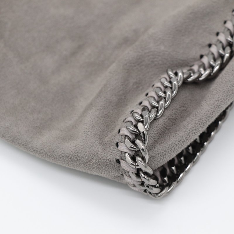 STELLA MCCARTNEY 史黛拉麥卡尼 Falabella Shaggy Deer 灰色 銀鑽 切鍊條迷你 托特包-3