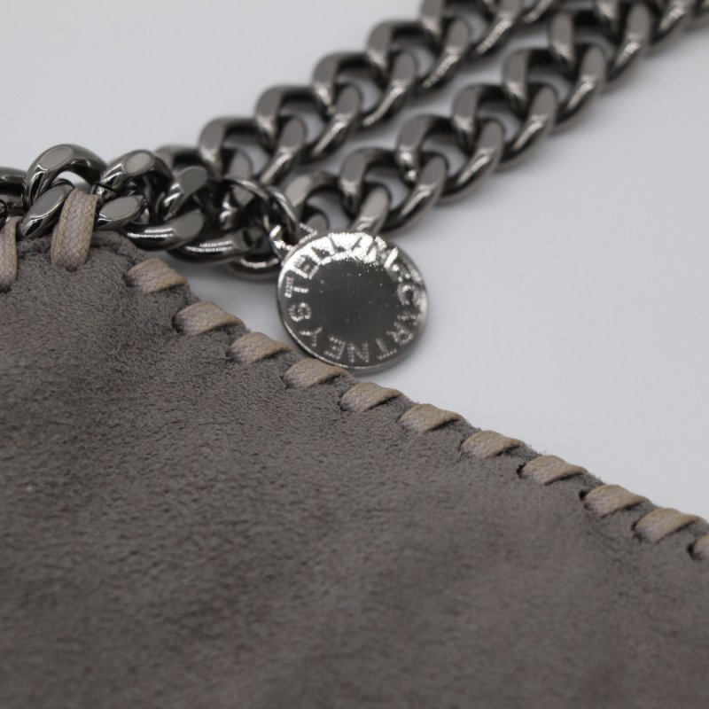 STELLA MCCARTNEY 史黛拉麥卡尼 Falabella Shaggy Deer 灰色 銀鑽 切鍊條迷你 托特包-4