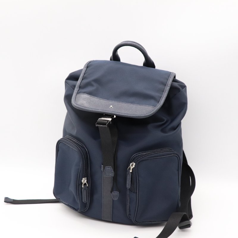 MONT BLANC 萬寶龍 Sartorial Jet  海軍藍色 尼龍 皮革 後背包-1