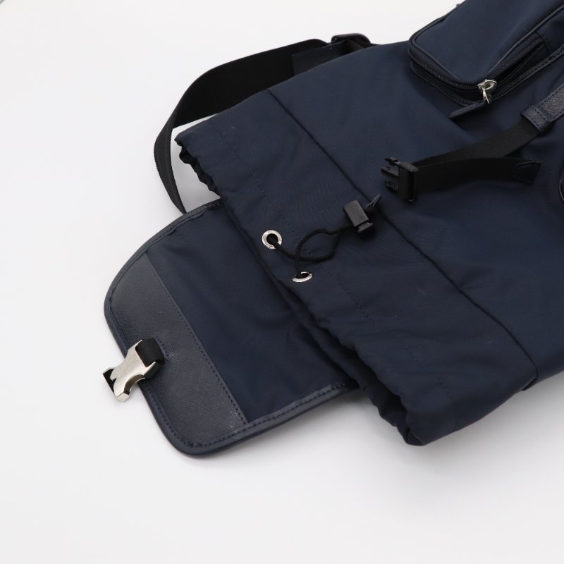 MONT BLANC 萬寶龍 Sartorial Jet  海軍藍色 尼龍 皮革 後背包-10