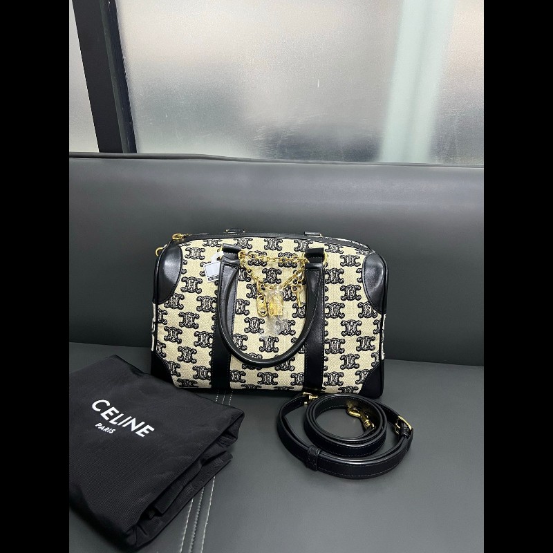 Celine Boston bag 
黑白老花刺繡波士頓手提包-0