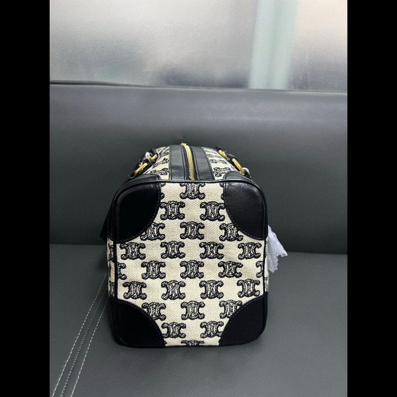 Celine Boston bag 
黑白老花刺繡波士頓手提包-2