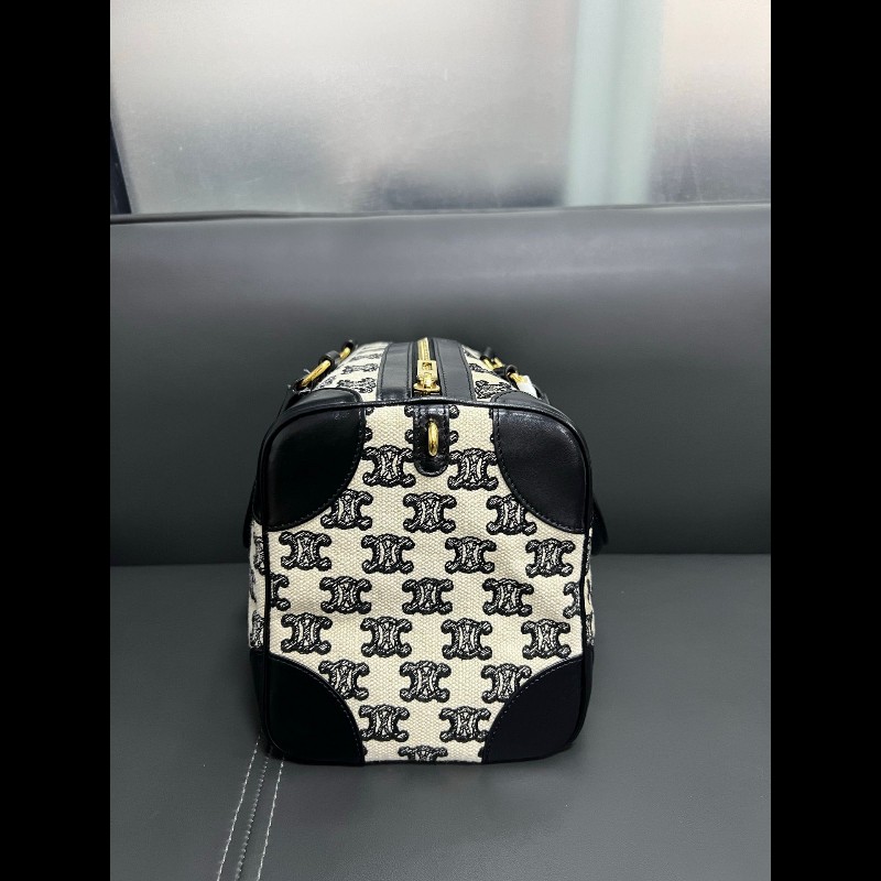 Celine Boston bag 
黑白老花刺繡波士頓手提包-3