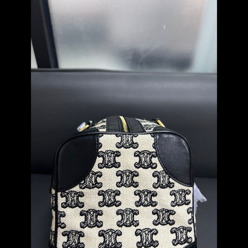 Celine Boston bag 
黑白老花刺繡波士頓手提包-8