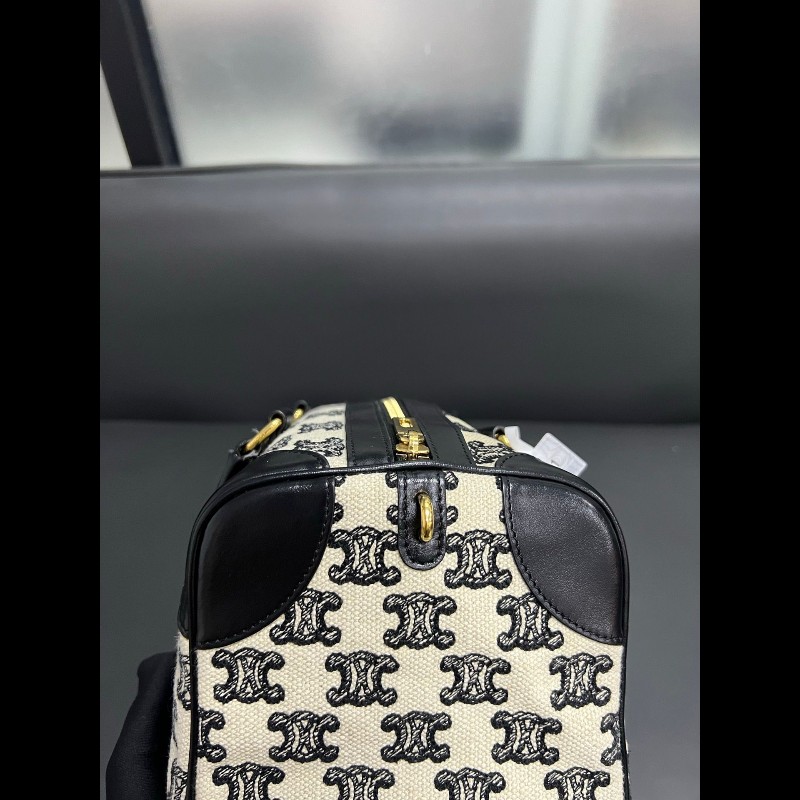 Celine Boston bag 
黑白老花刺繡波士頓手提包-9