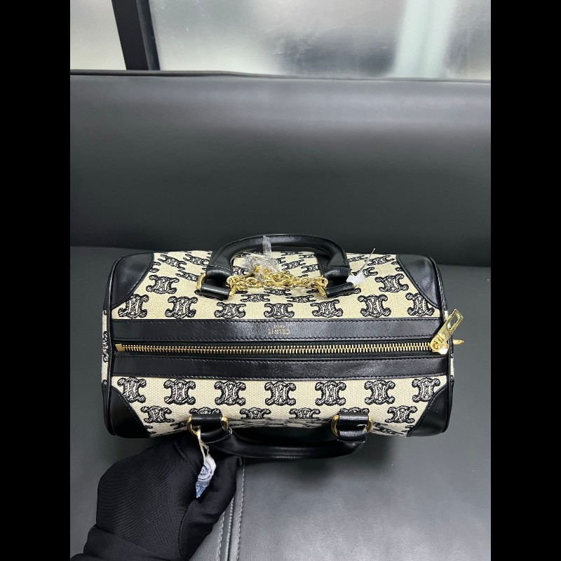 Celine Boston bag 
黑白老花刺繡波士頓手提包-10