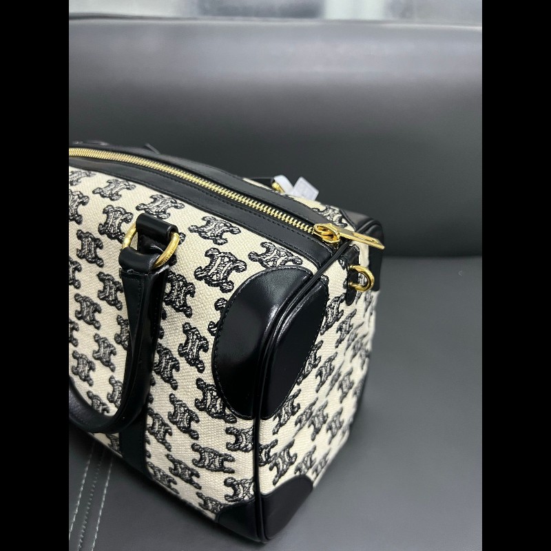 Celine Boston bag 
黑白老花刺繡波士頓手提包-12